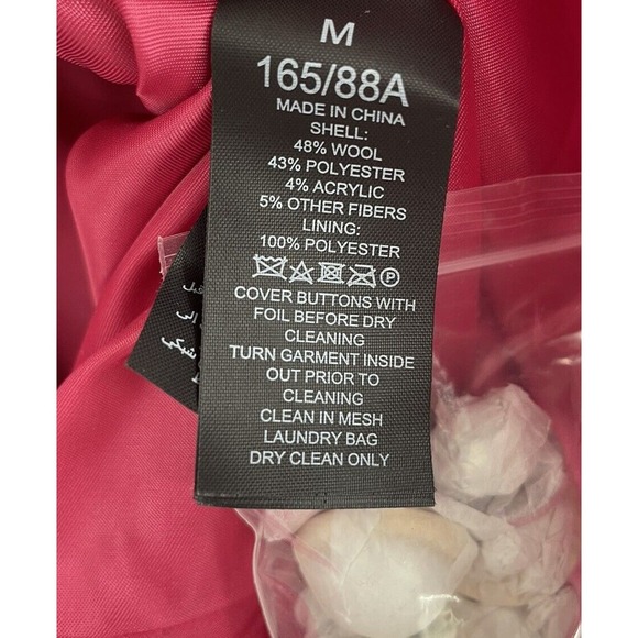 KATE SPADE Wool Blend Jacket M Stand Collar Changeable Buttons Coat Pink $348 - Picture 12 of 15